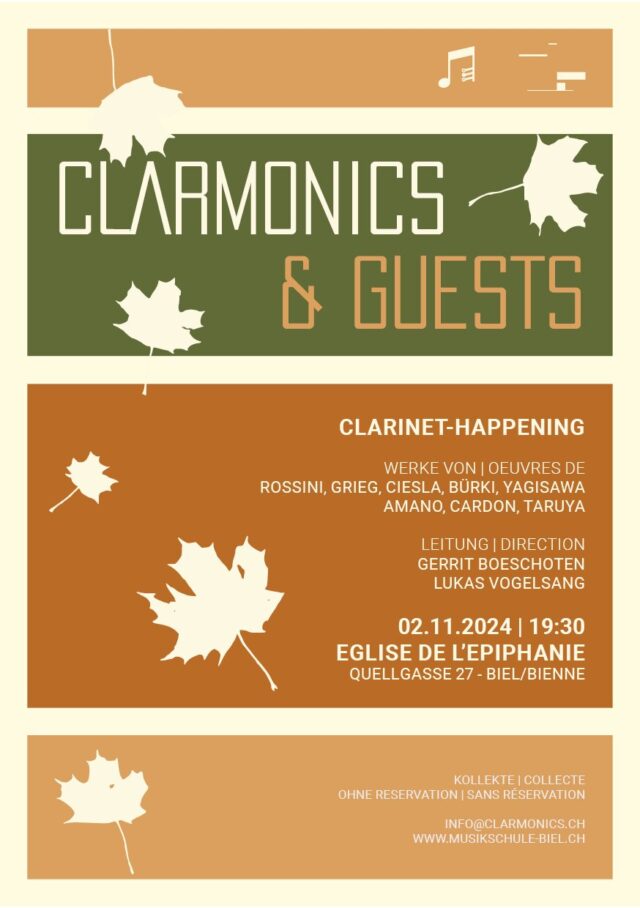Plakat: Clarmonics & Guests – Clarinet-Happening